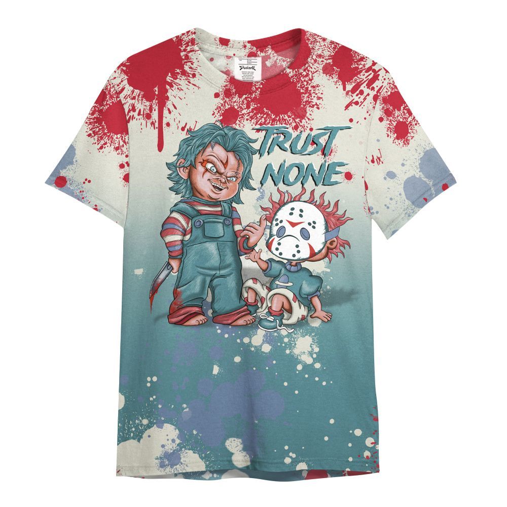 Shirt To Match Dunk Low Denim Turquoise Royal - Trust No One Scary All Over Print