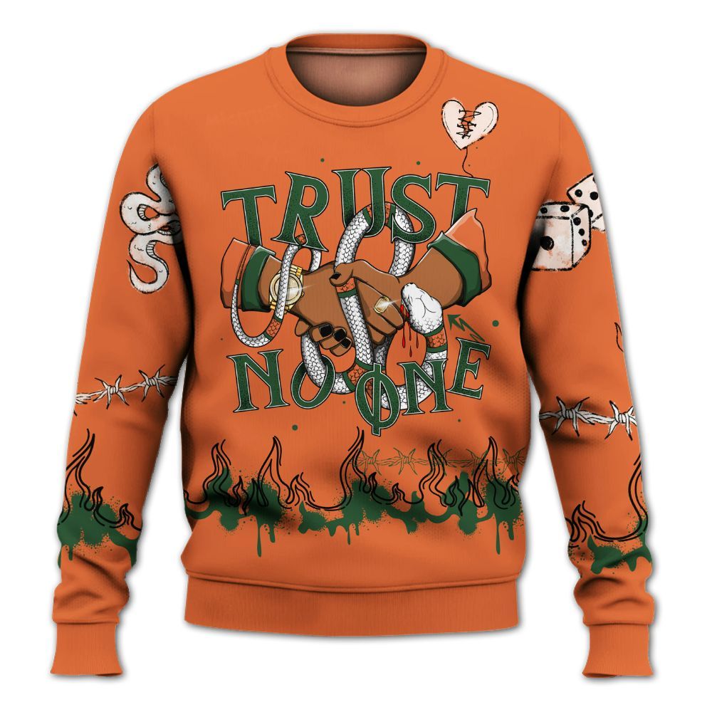 Sweatshirt To Match Low Miami 5s - Trust No One Snake-Bite Doodle Crayon All Over Print