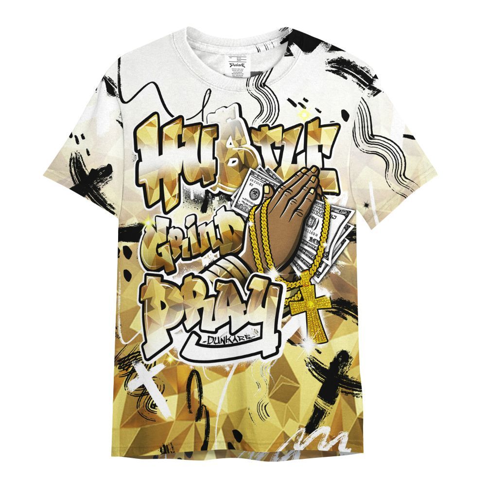 Shirt To Match NET Gold 4s - Money Hustle Grind Pray All Over Print