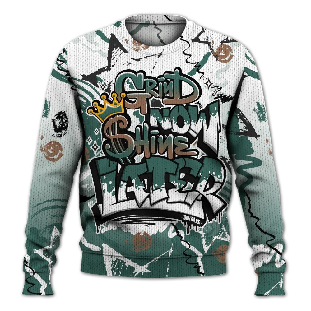 Knitted Sweater To Match Low OG Oxidized Green 1s - Grind Shine Later Drip
