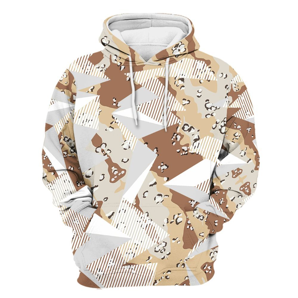 Hoodie To Match Desert Camo 3s - Geometric Camouflage Pattern All Over Print