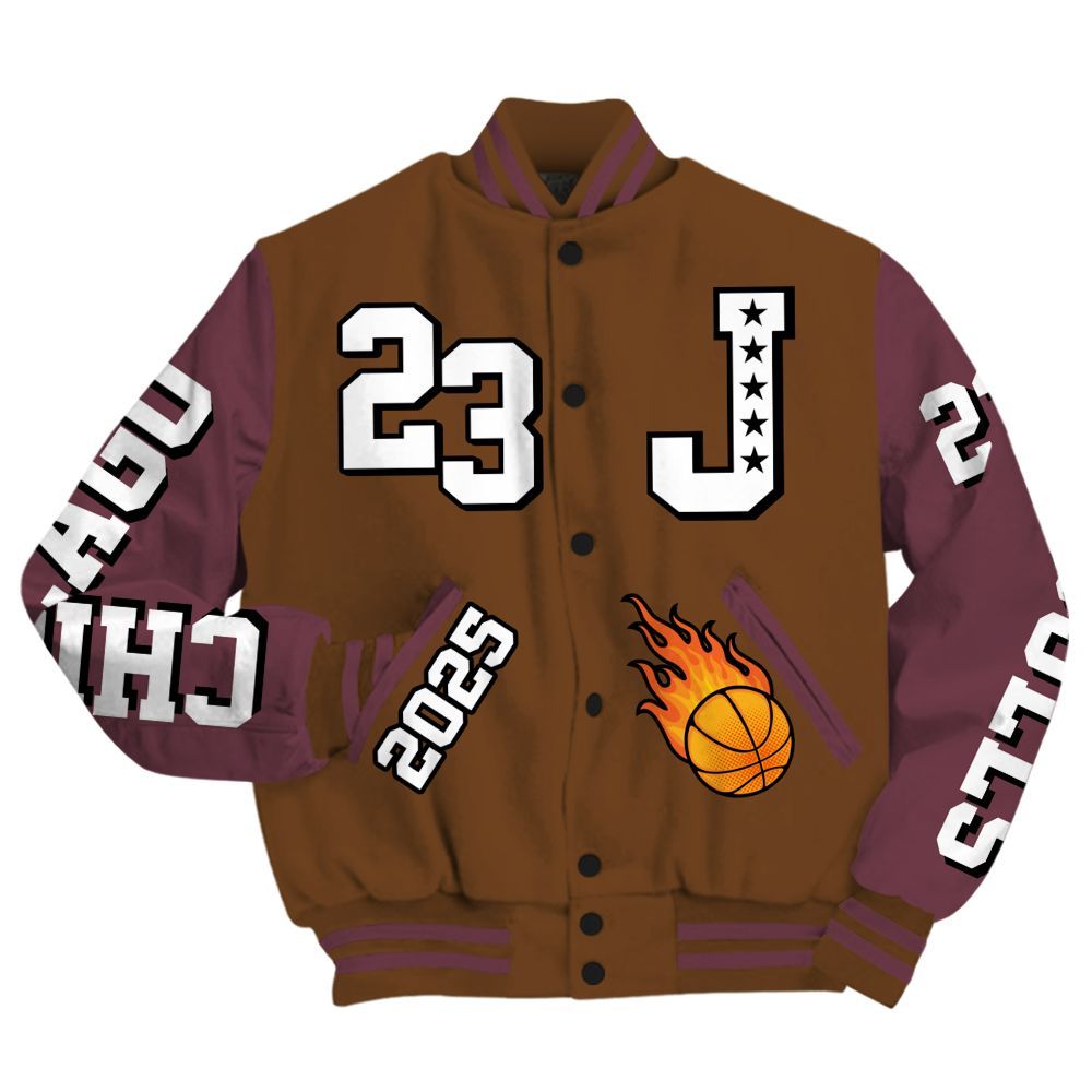 Varsity Jacket To Match Archaeo Brown 3s - Chicago 23 Basketball All Over Print