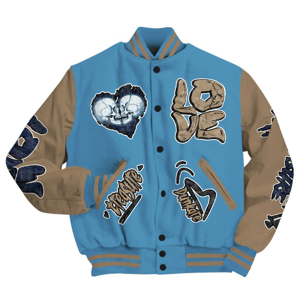 Varsity Jacket To Match Air Force 1 Stash - Skull Bear All Over Print