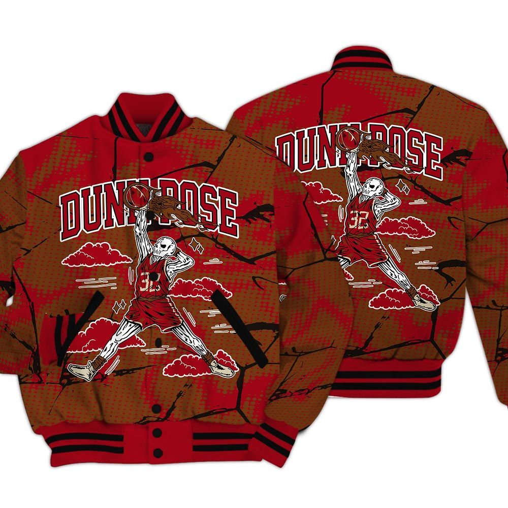 Varsity Jacket To Match Archaeo Brown 5s - Pose Skeleton Crack Varsity Jacket Unisex