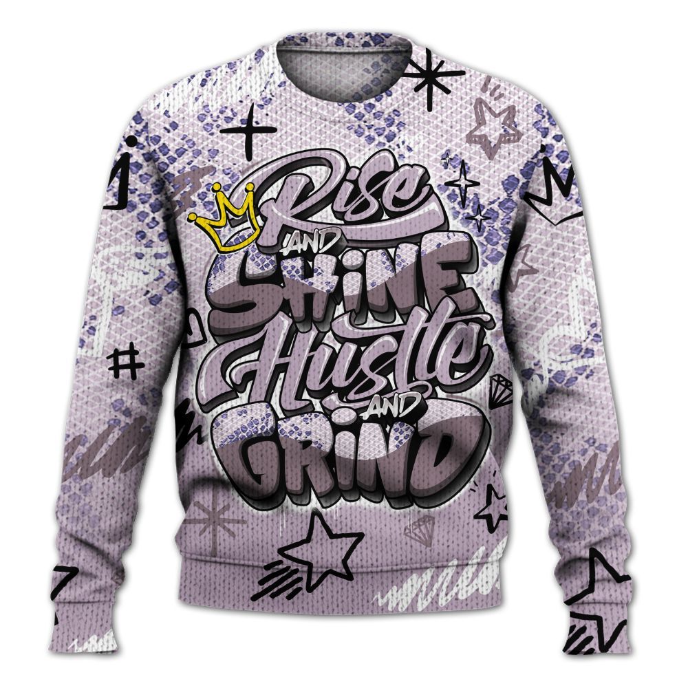 Knitted Sweater To Match Air Force 1 Low Purple Snake - Rise Shine Hustle Grind