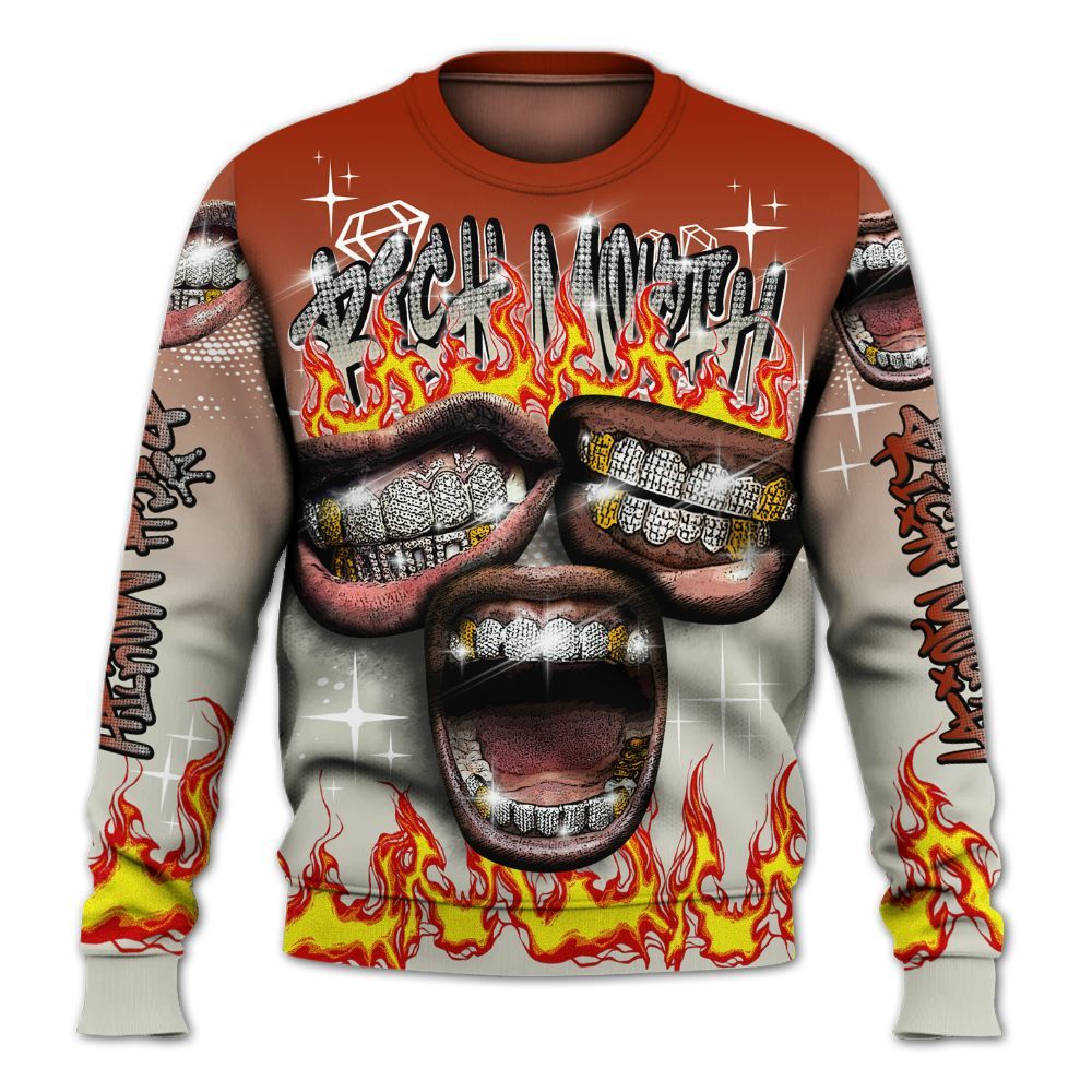 Sweatshirt To Match El Grito 5s - Rich Mouth Fire Rap Retro 90s All Over Print