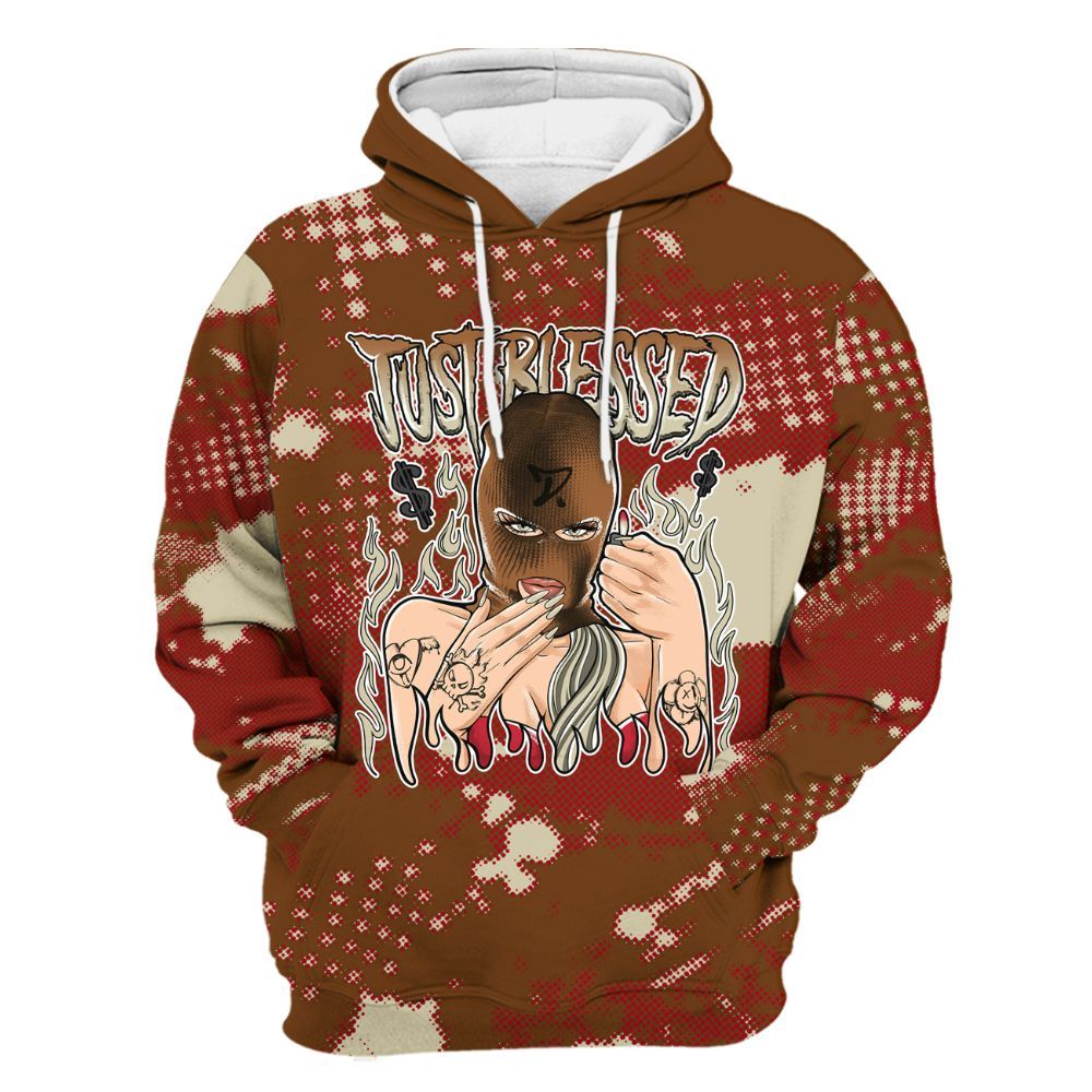 Hoodie To Match Archaeo Brown 5s - Blessed!! Smoke Dot All Over Print