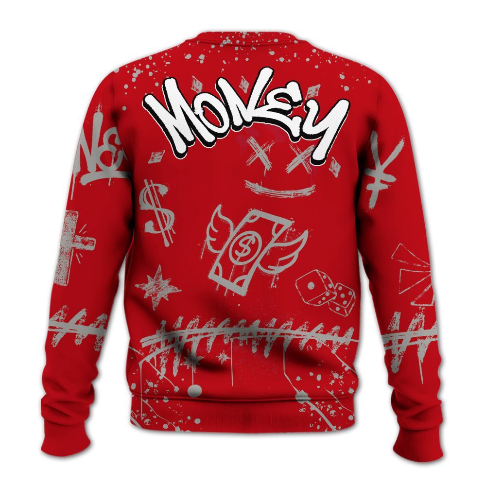 Sweatshirt To Match Air Griffey Max Gray Reds 1s - Everybody Paid In Full Crayon All Over Print