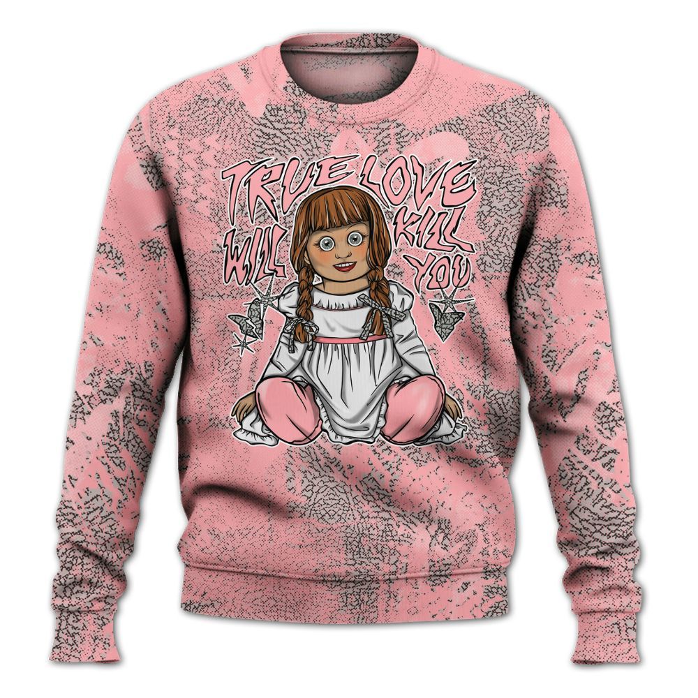 Sweatshirt To Match Retro Wings 3s - Genuine Loves Bear Heart Grunge All Over Print