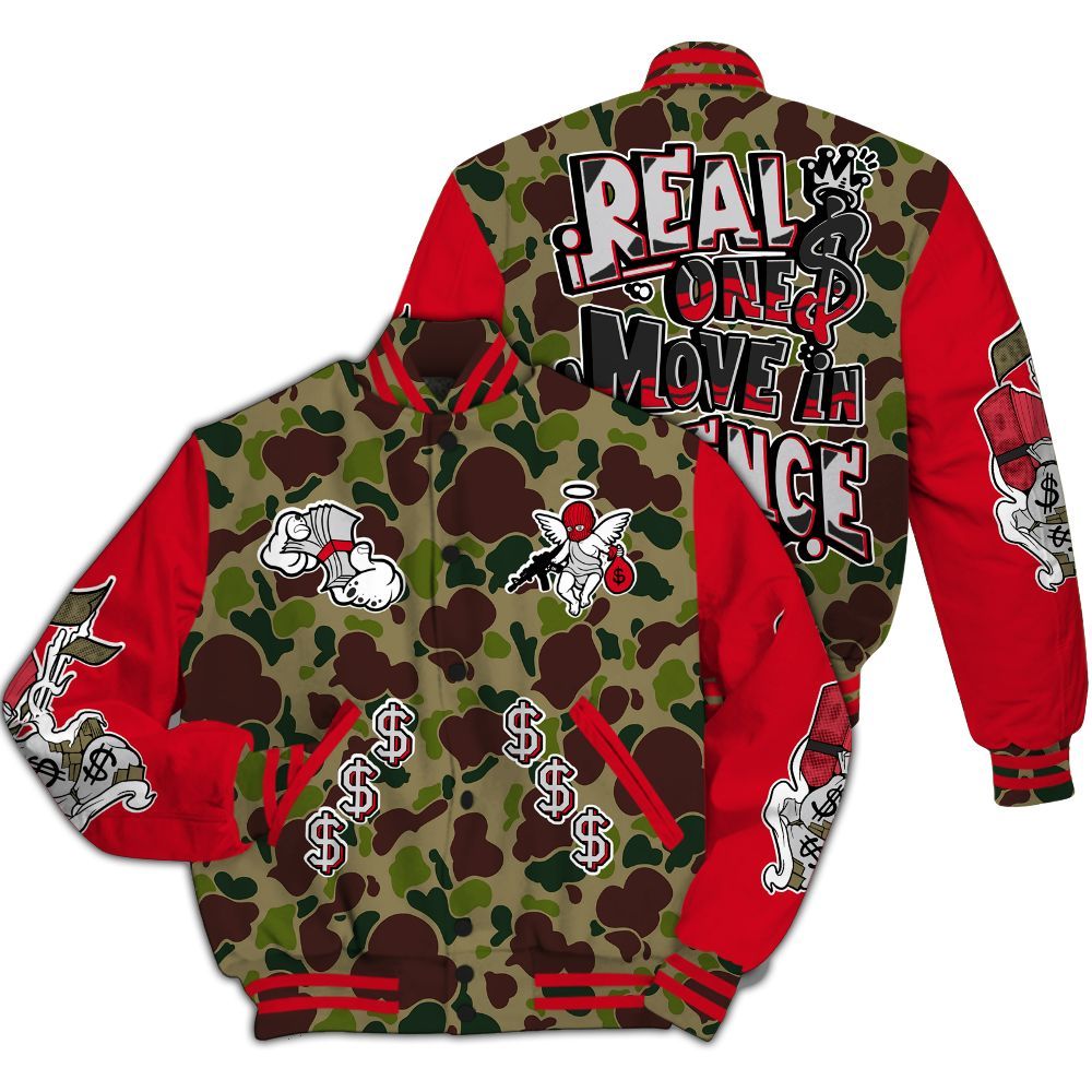 Varsity Jacket To Match Air Max 90 Duck Camo Red - Ones Move In Silence Graphic All Over Print