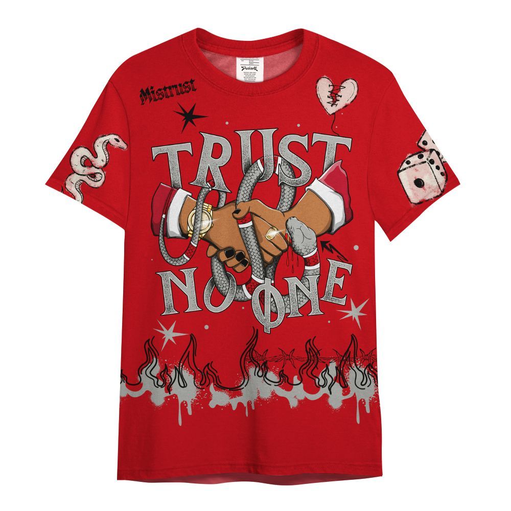 Shirt To Match Air Griffey Max Gray Reds 1s - Trust No One Snake-Bite Doodle Crayon All Over Print