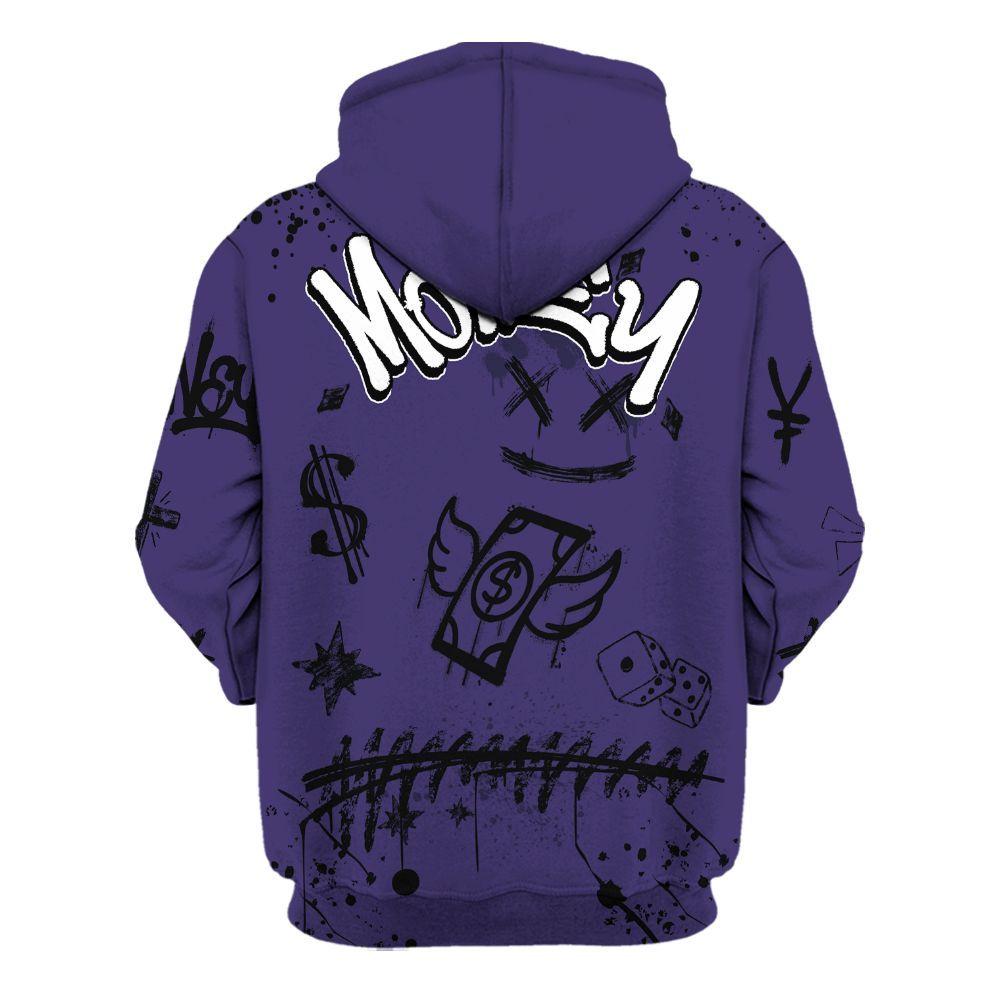 Hoodie To Match Retro Court Purple 13s - Everybody Paid In Full Crayon All Over Print
