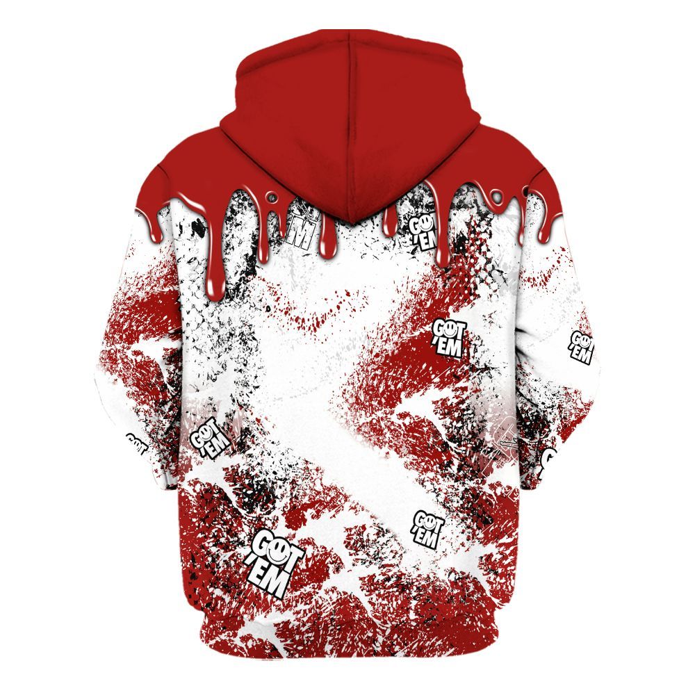 Hoodie To Match High OG Varsity Red 1s - Dripping 23 Drip All Over Print