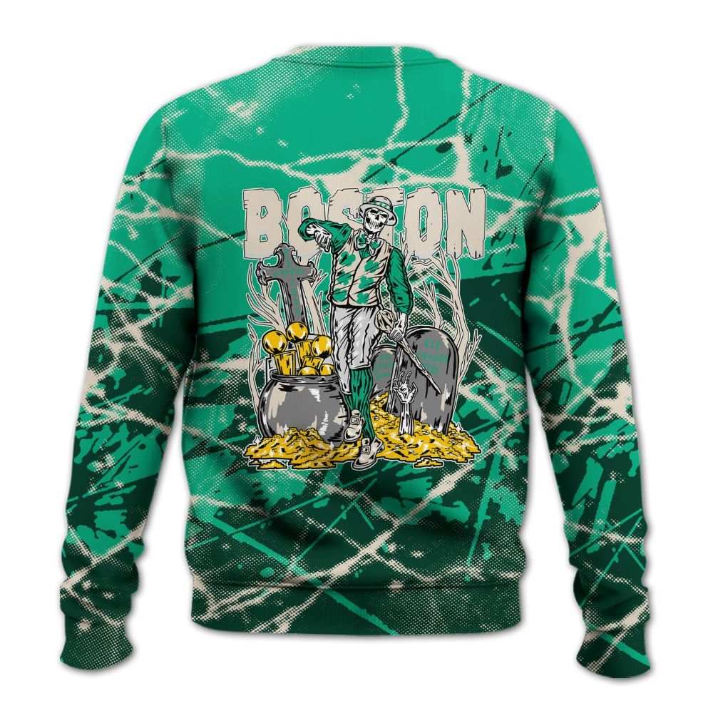 Sweatshirt To Match Oxidized Green 4s - Goldrush Skeleton Profound All Over Print
