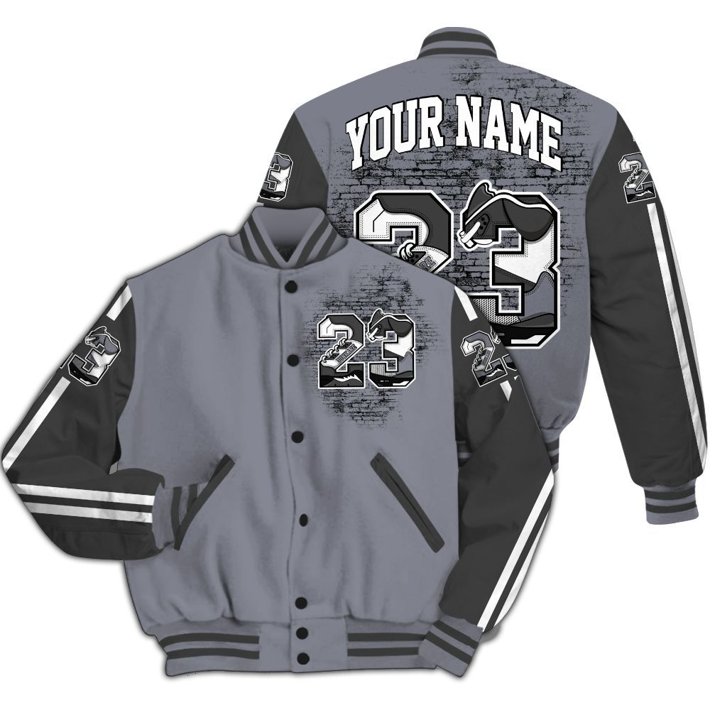 Varsity Jacket To Match Retro Black Flint 13s - Custom Name Number 23 5s All Over Print