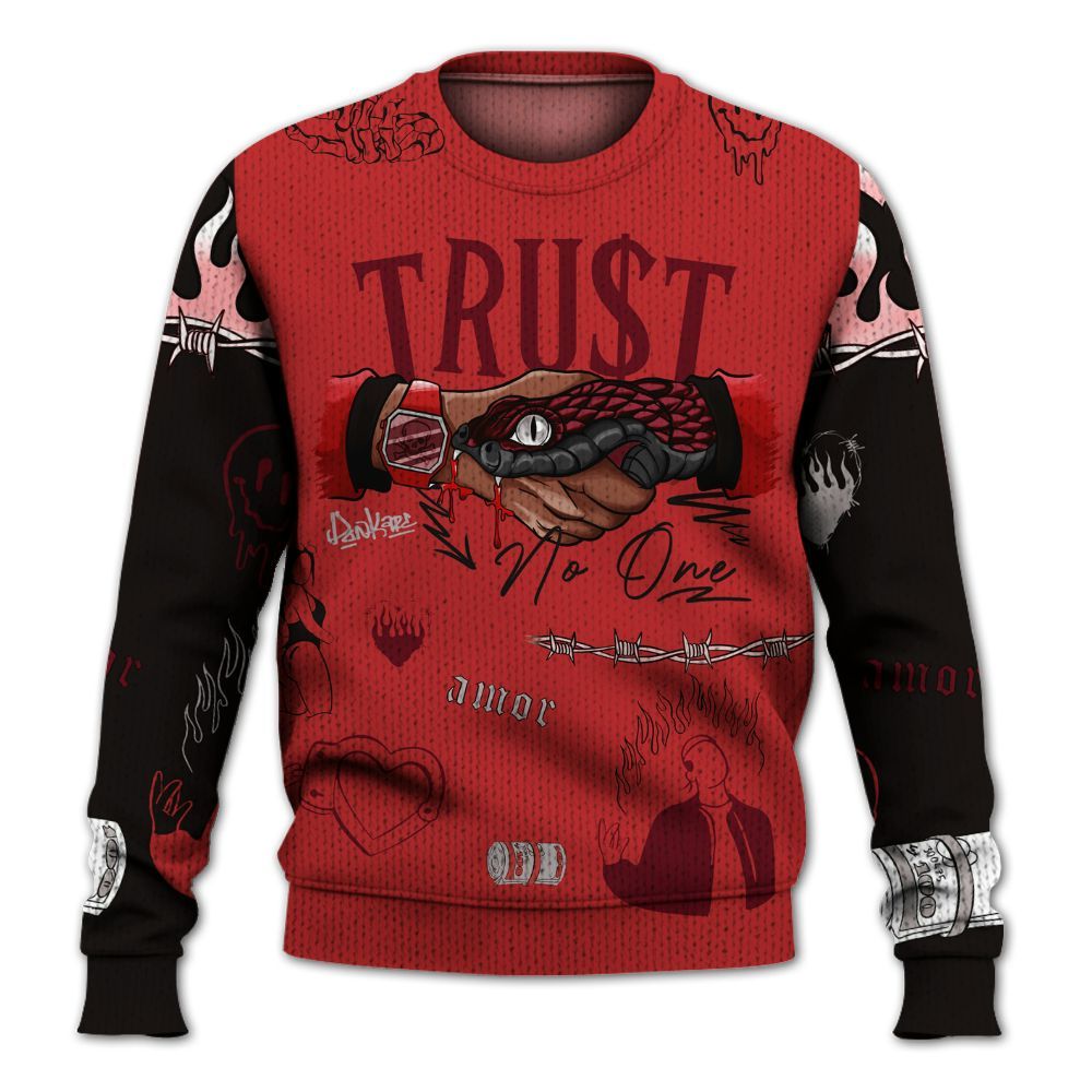 Knitted Sweater To Match Kobe 9 Elite Christmas - Snake Trust No One