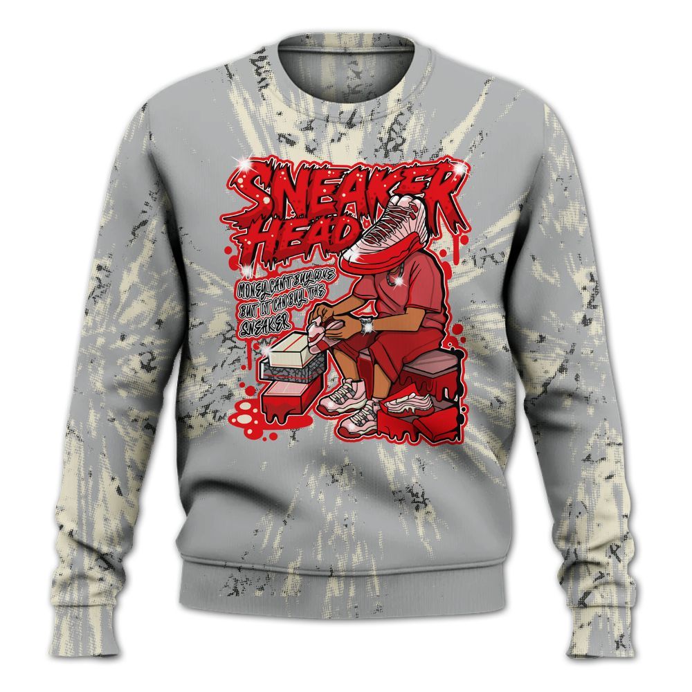 Sweatshirt To Match Cement Grey 3s - Sneakers Headache Graphic Luxury All Over Print