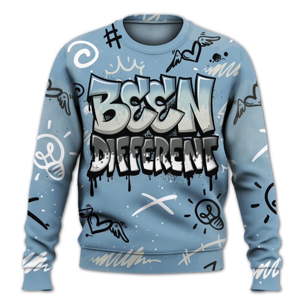 Sweatshirt To Match Denim Worn Blue 2025 4s - Drip Been Di2ferent All Over Print