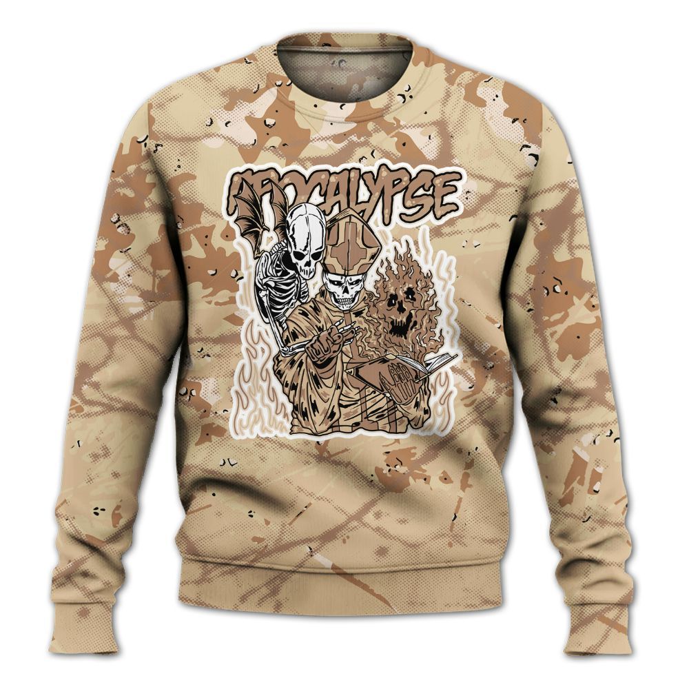 Sweatshirt To Match Desert Camo 3s - Apocalypse Skeleton Profound All Over Print