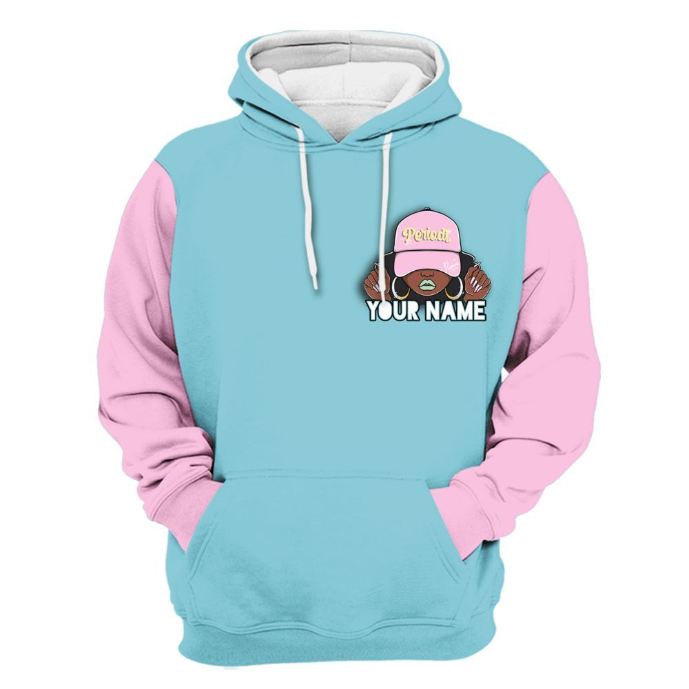 Hoodie To Match SB Dunk Low Visty Varsity Jacket, Custom Name Black Girl All Over Print