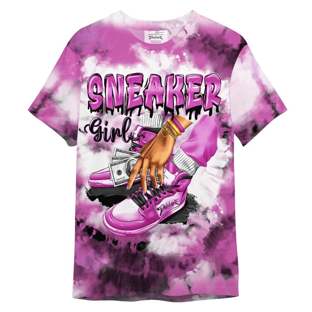Shirt To Match Shirt Streetwear SNEAKER Girl Money Drip Tie Dye, Hyper Violet 4s T-- To Match Sneaker Hyper Violet 4s Graphic Tee NCT