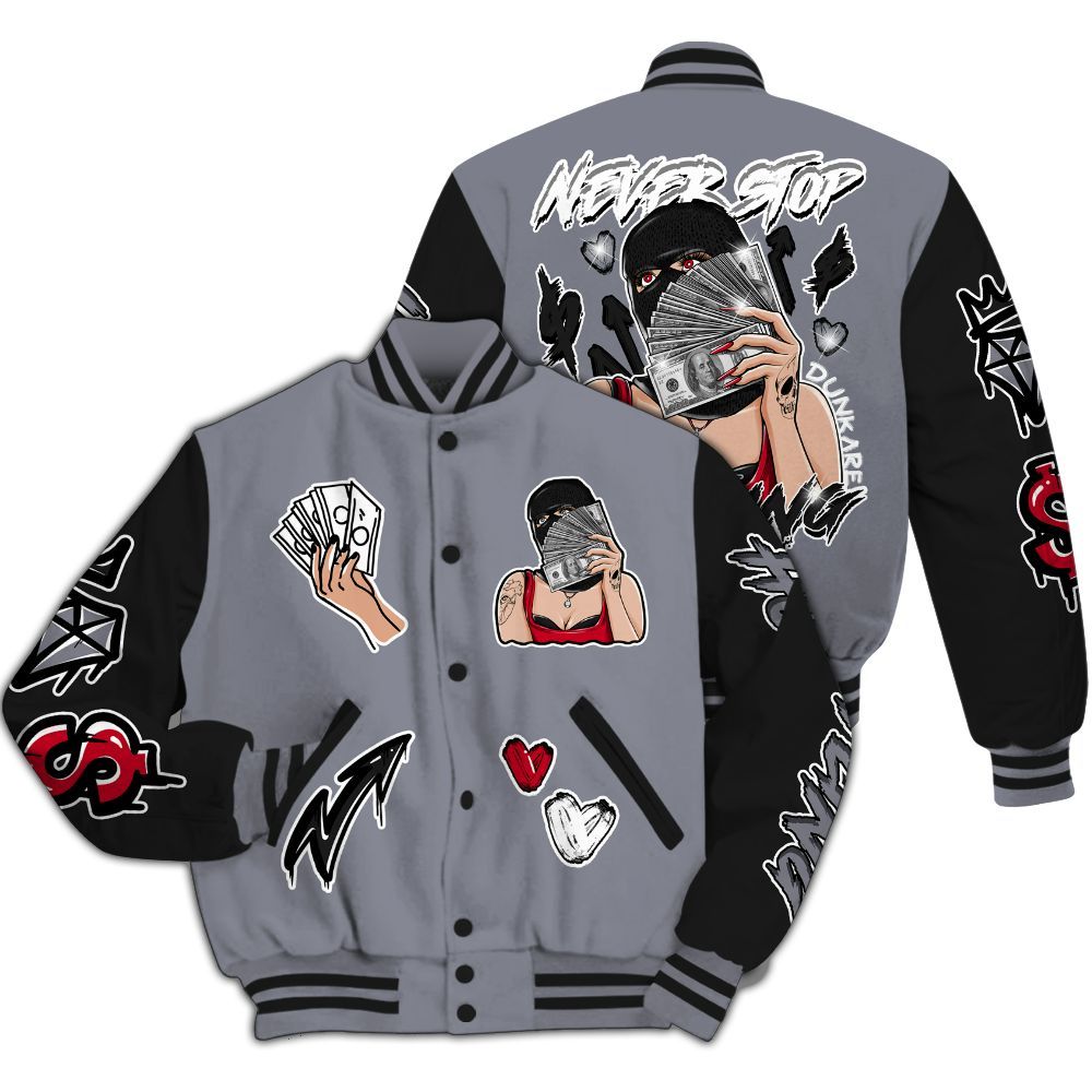 Varsity Jacket To Match Retro Black Flint 13s - Hustling Unique All Over Print