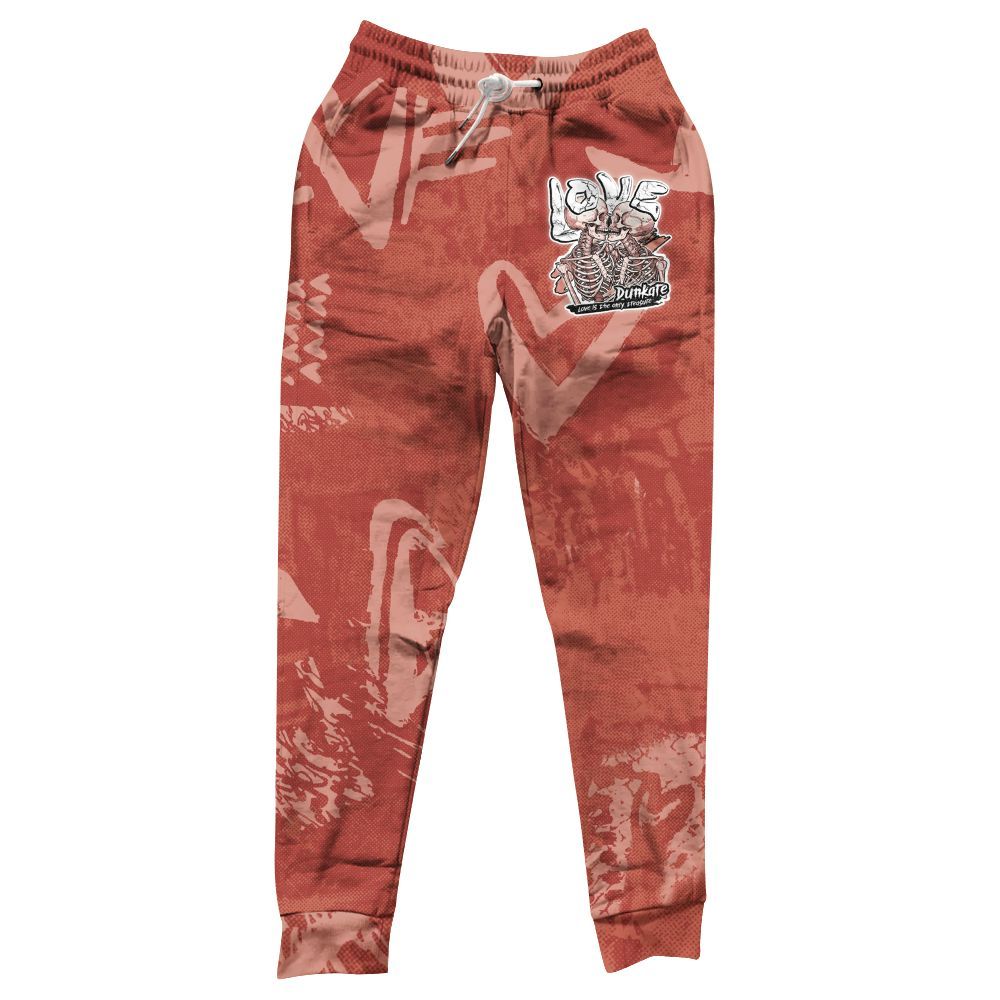 Sweatpant To Match Dune Red 13s - Skull Love All Over Print