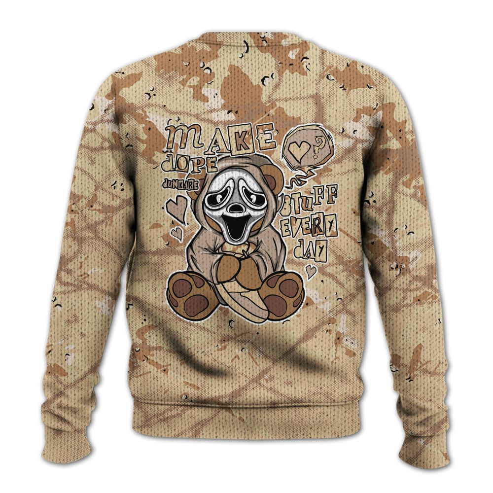 Knitted Sweater To Match Desert Camo 3s - Make Dopes Bear Profound