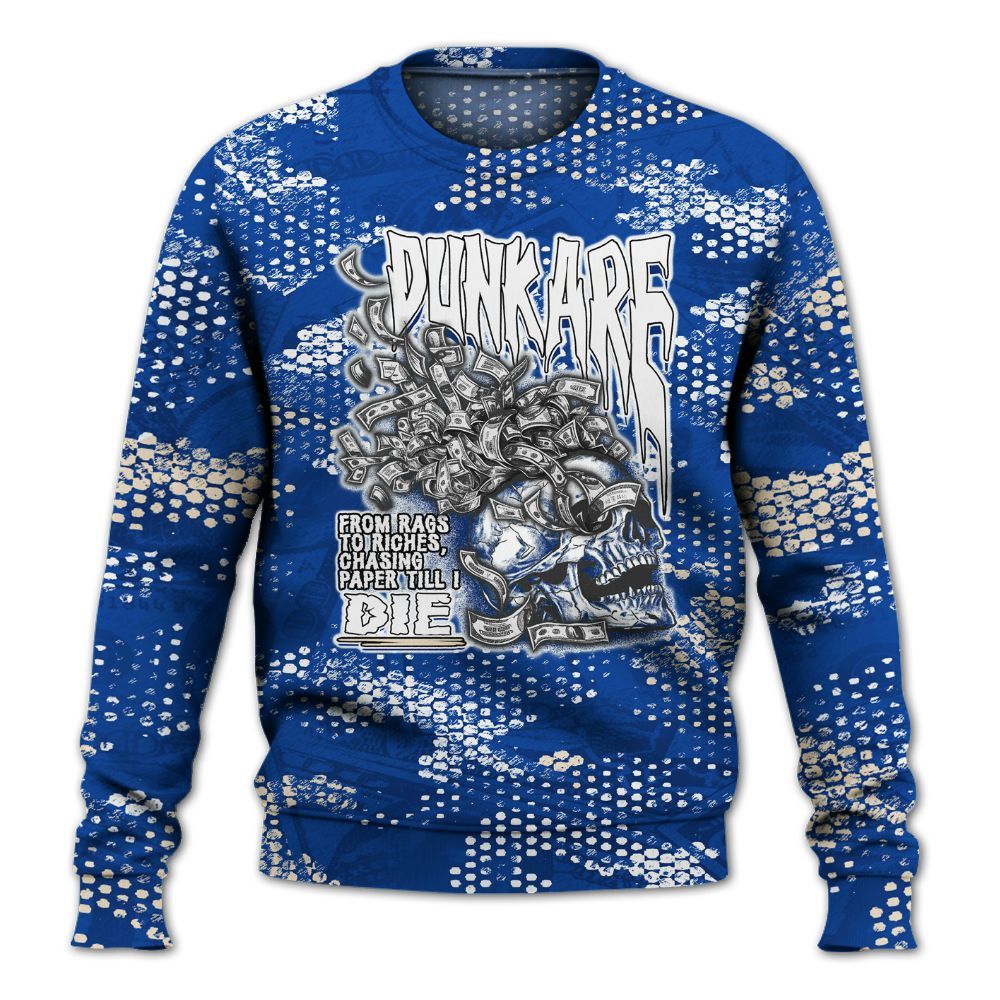 Sweatshirt To Match Low Game Royal 1s - From Rags To Riches All Over Print