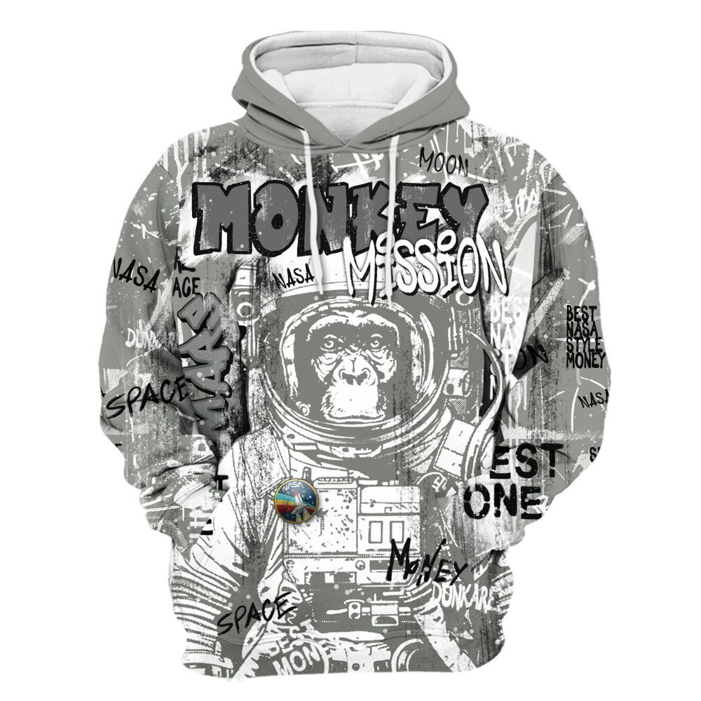 Hoodie To Match Paris Olympics 4s - Monkey Misson Space All Over Print