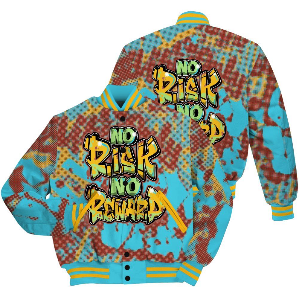 Varsity Jacket To Match SB Dunk Di'Orr Greenwood Shirt - No Risks No Reward Street All Over Print