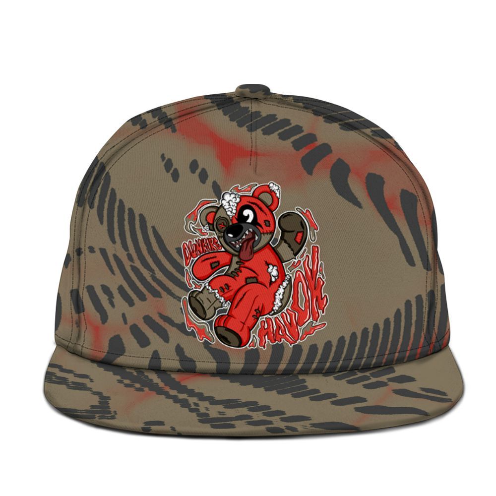 Snapback To Match Olive 9s - Havok Bear Graphic
