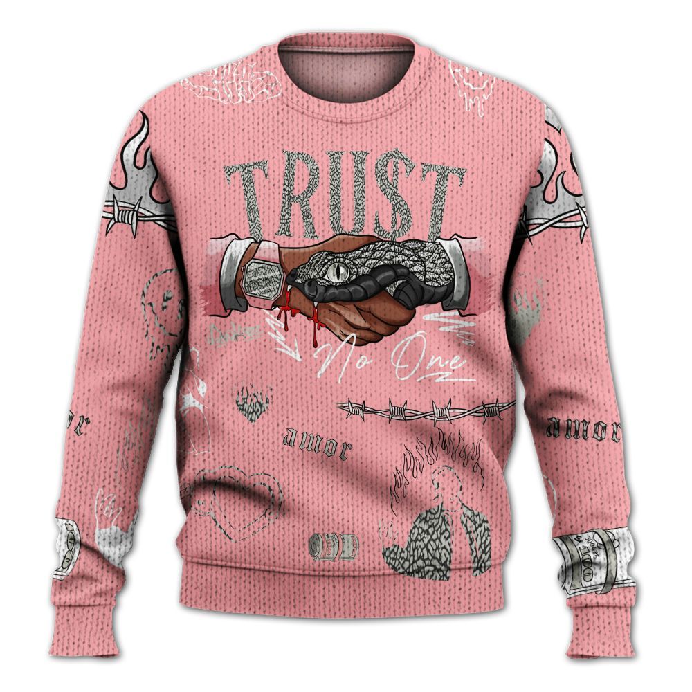 Knitted Sweater To Match Retro Wings 3s - Snake Trust No One