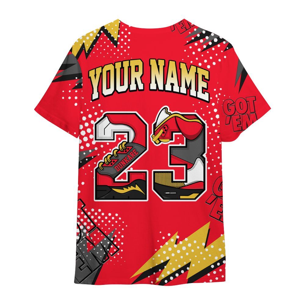 Shirt To Match KD 18 Air Bakin - Custom Name Number 23 5s All Over Print