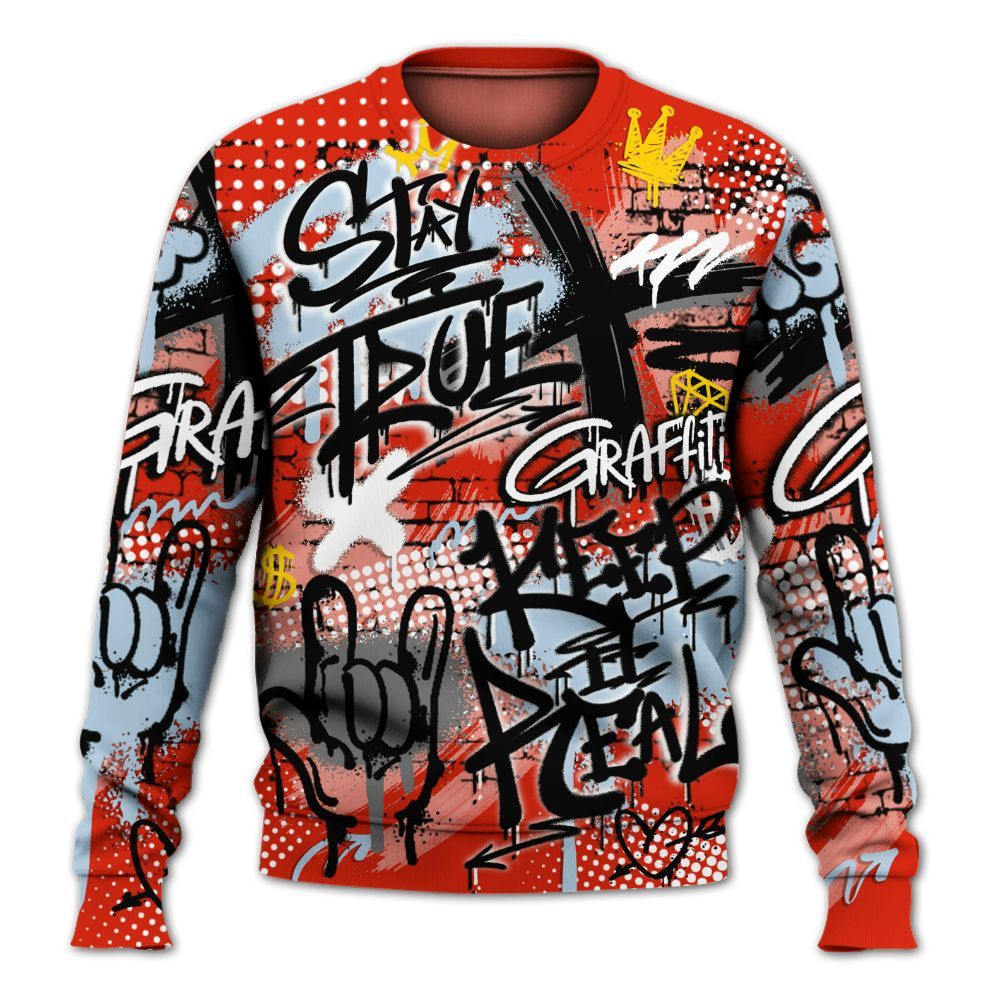 Sweatshirt To Match Retro Cherry 11s - True It Real Graffiti Streetwear All Over Print