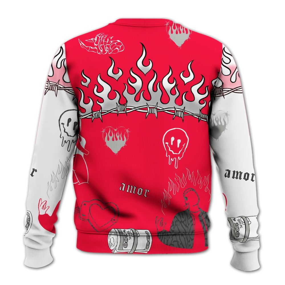 Sweatshirt To Match Retro Fire Red 3s - Snake Trust No One All Over Print