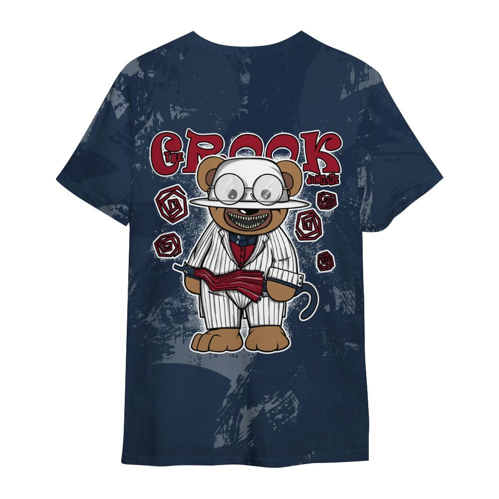 Shirt To Match White Midnight Navy 6s - Swindler Bear Circle Slpash All Over Print