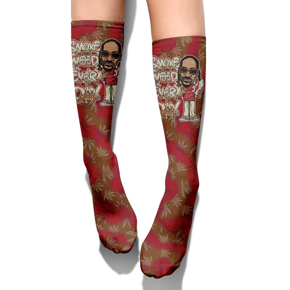 Sock To Match Archaeo Brown 5s - Smoking Every Day Graphic Weeding Art