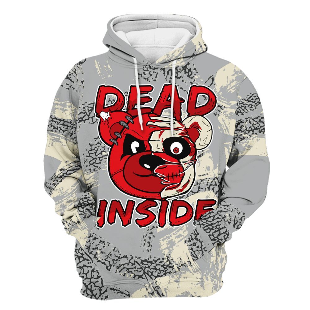 Hoodie To Match Cement Grey 3s - Lifeless Bear Circle Slpash All Over Print