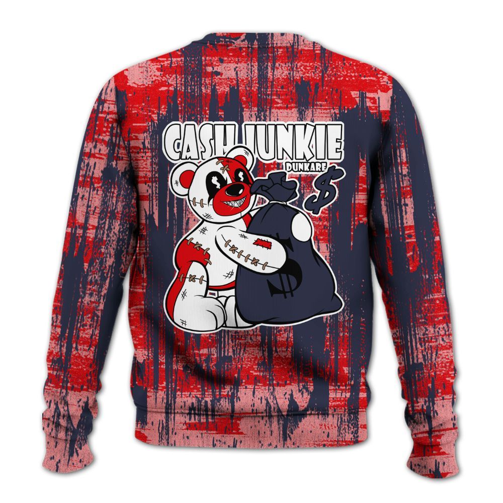 Sweatshirt To Match Low OG Howard Bison 1s - Cashs Junkie Bear Glitch Art All Over Print