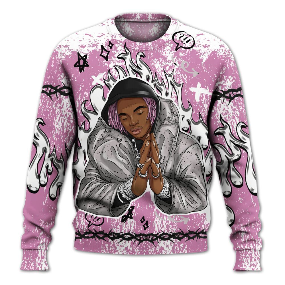 Sweatshirt To Match Neutral Grey Black White Orchid 4s - Trappin' Unique Graphics All Over Print