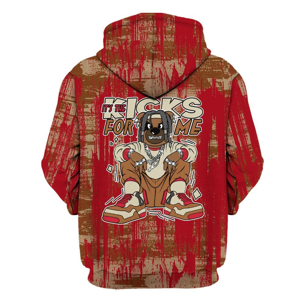 Hoodie To Match Archaeo Brown 5s - Sneakers Bear Glitch Art All Over Print