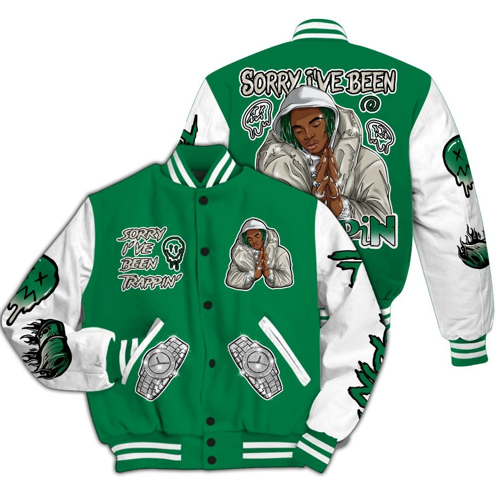 Varsity Jacket To Match Lucky Green 2s - Trappin' Unique All Over Print