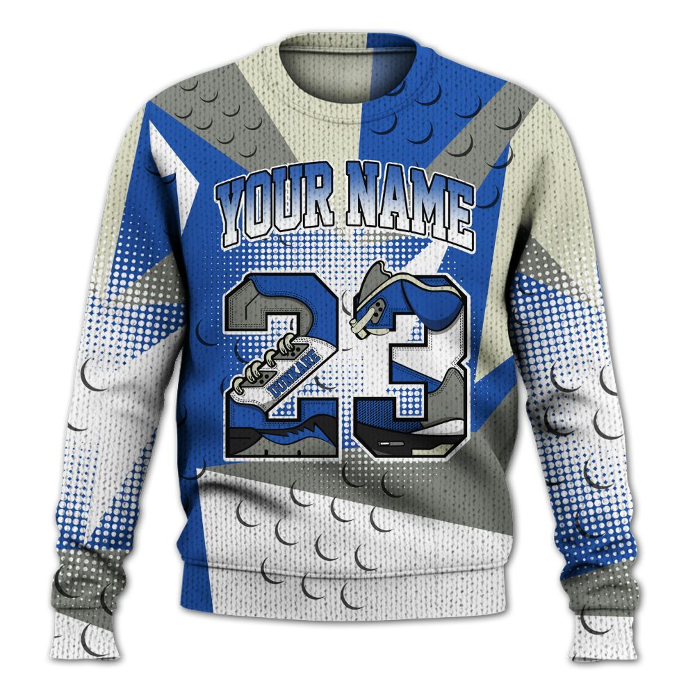 Knitted Sweater To Match Lucky Shorts 3s - Poly Custom Name Number 23 5s