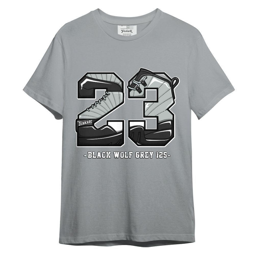 Shirt To Match Black Wolf Grey 12s - Number 23 Style 12s Graphic