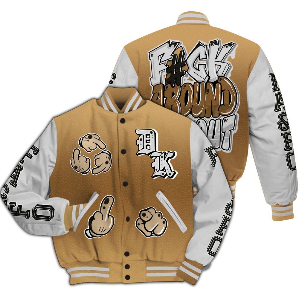 Varsity Jacket To Match Air Max DN Golden Bullet - F Around Find Out Graphic All Over Print