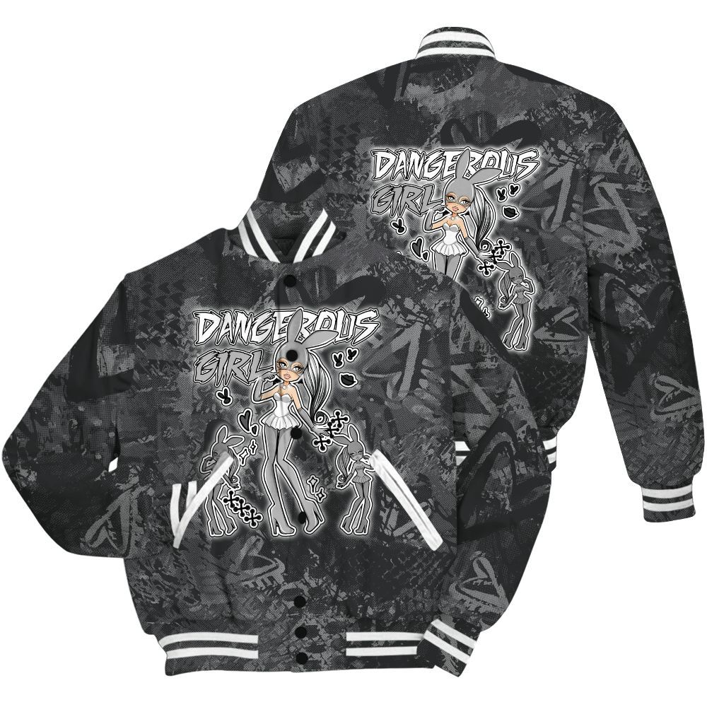 Varsity Jacket To Match White Thunder 4s Shirt - Dangerous.Girl Heart Grunge All Over Print