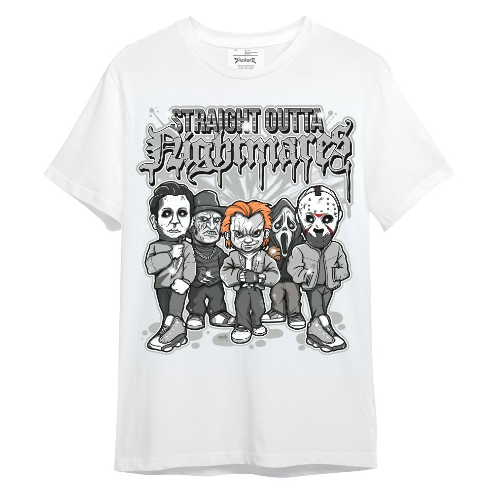 Shirt To Match Retro Wet Cement 4s - Halloween Straight Outta Nighmares Graphic Unisex Shirt