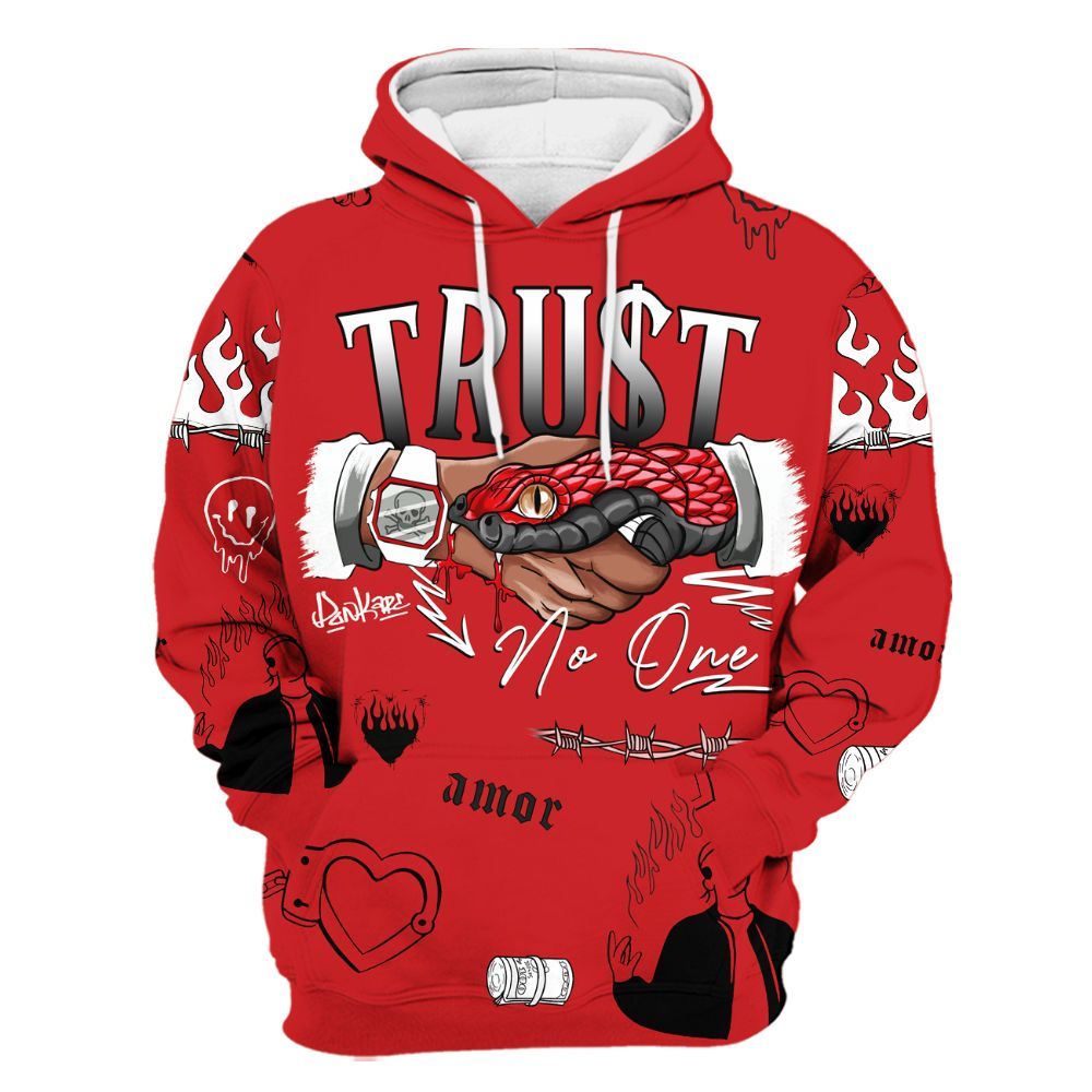 Hoodie To Match Bloodline 12s - Snake Trust No One All Over Print