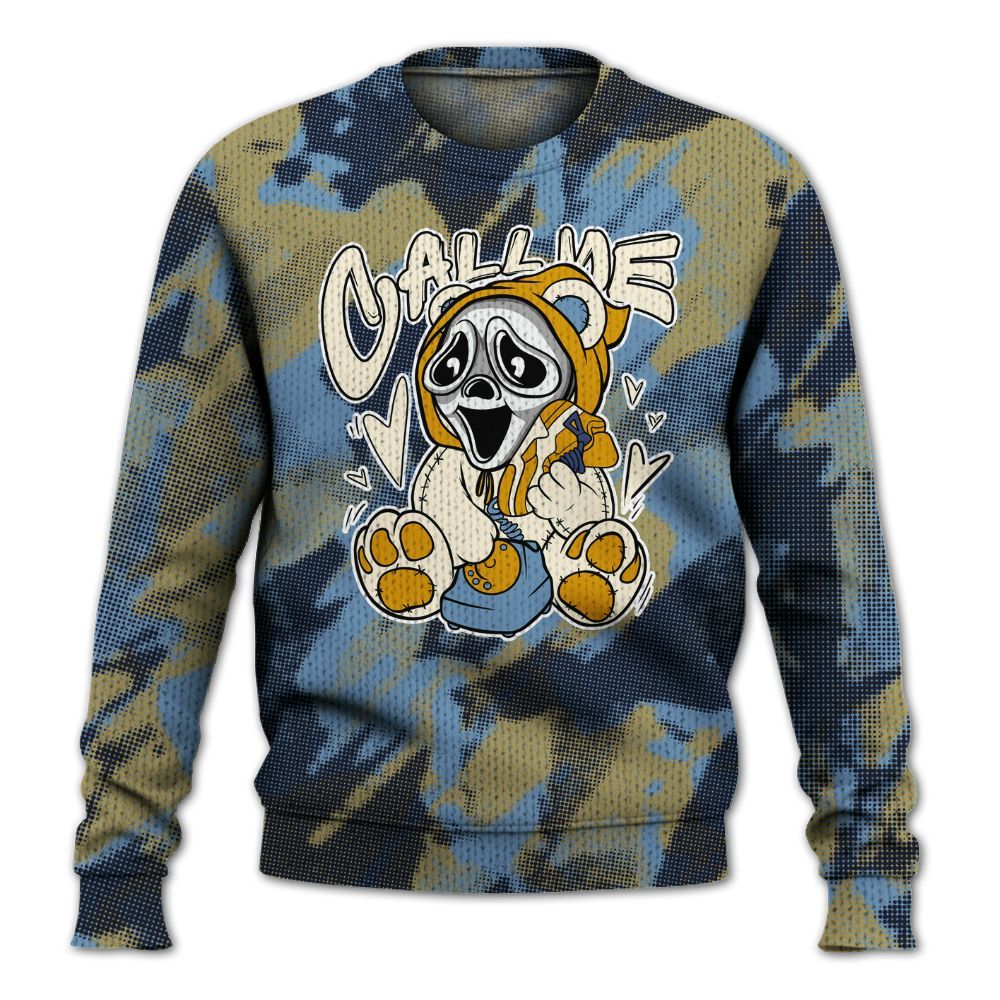 Knitted Sweater To Match High OG First In Flight 1s - Call Me Bear Abstract Halftone
